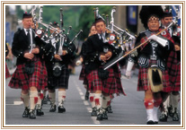 Marching pipers at the Edinburgh Tattoo